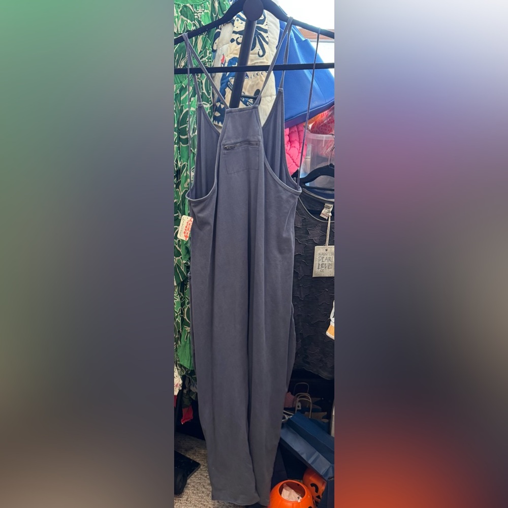 NWT Free People FP Movement Hot Shot Onesie - blue indigo navy blue grey - m - Picture 8 of 8